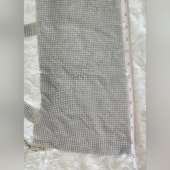 Cropped Silver Rhinestone Party Tank Top, OSFA - Picture 14 of 17